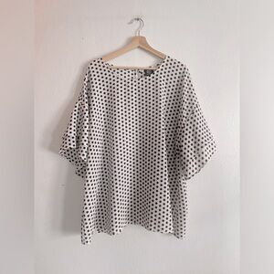 BOBEAU Polka Dot Double Layer Sleeve Top